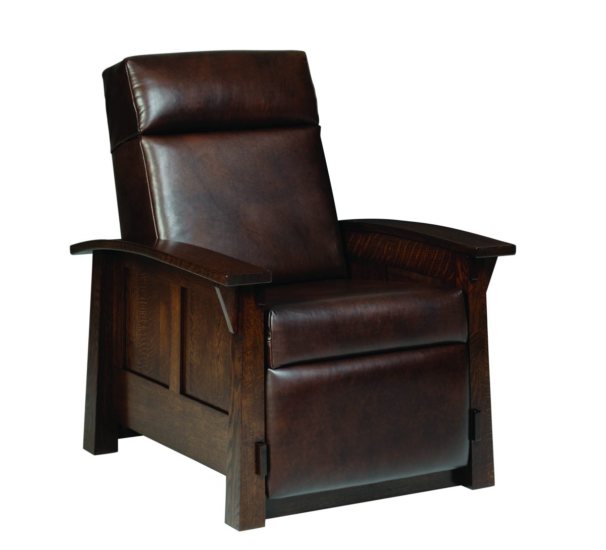 Mission Panel Swivel Recliner with Leather Option Amish Furniture of