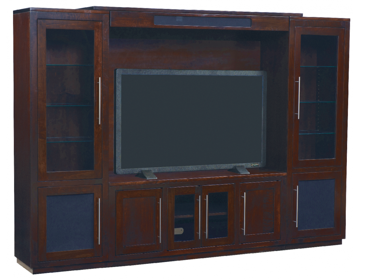 Modern Entertainment Center with Enclosed Base Option Amish Furniture