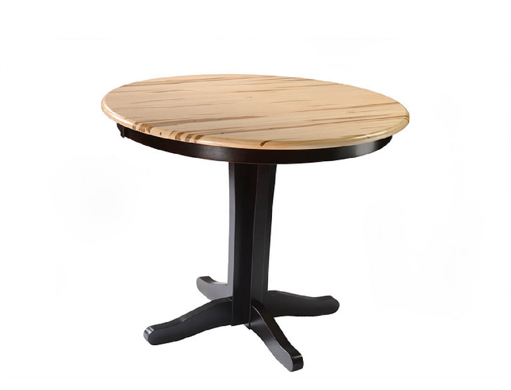 Contemporary Pedestal Table with 2 Wood & Stain Option Amish Furniture of Austin
