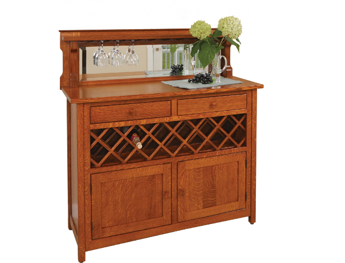 Wine Server with Wine Glass Holder Option Amish Furniture of Austin